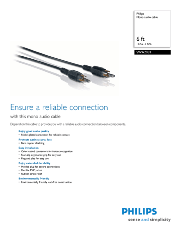 Philips SWA2083/17 Datasheet Philips SWA2083/17 Datasheet