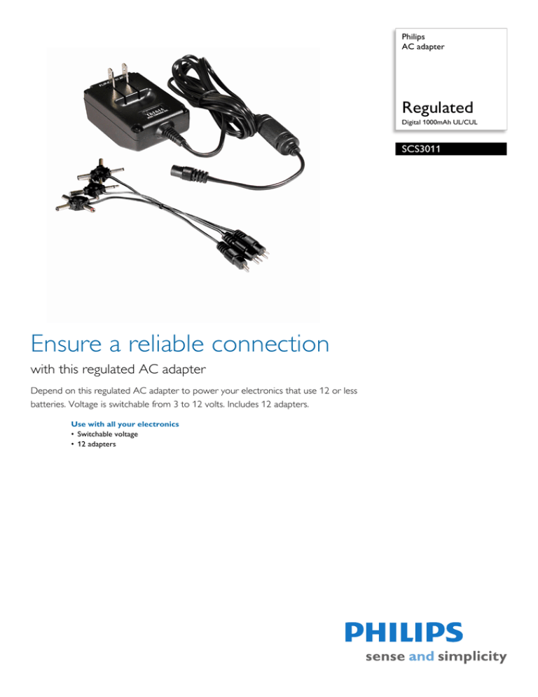 Philips SCS3011/17 Datasheet Philips SCS3011/17 Datasheet