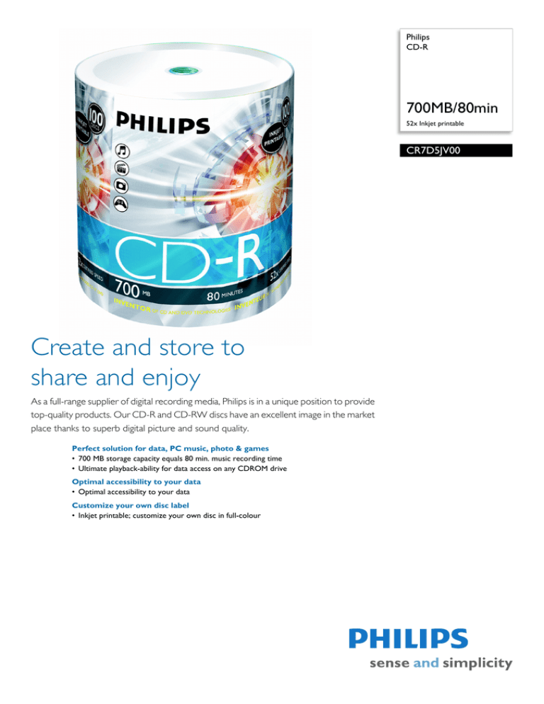 Philips CR7D5JV00/17 Datasheet Philips CR7D5JV00/17 Datasheet