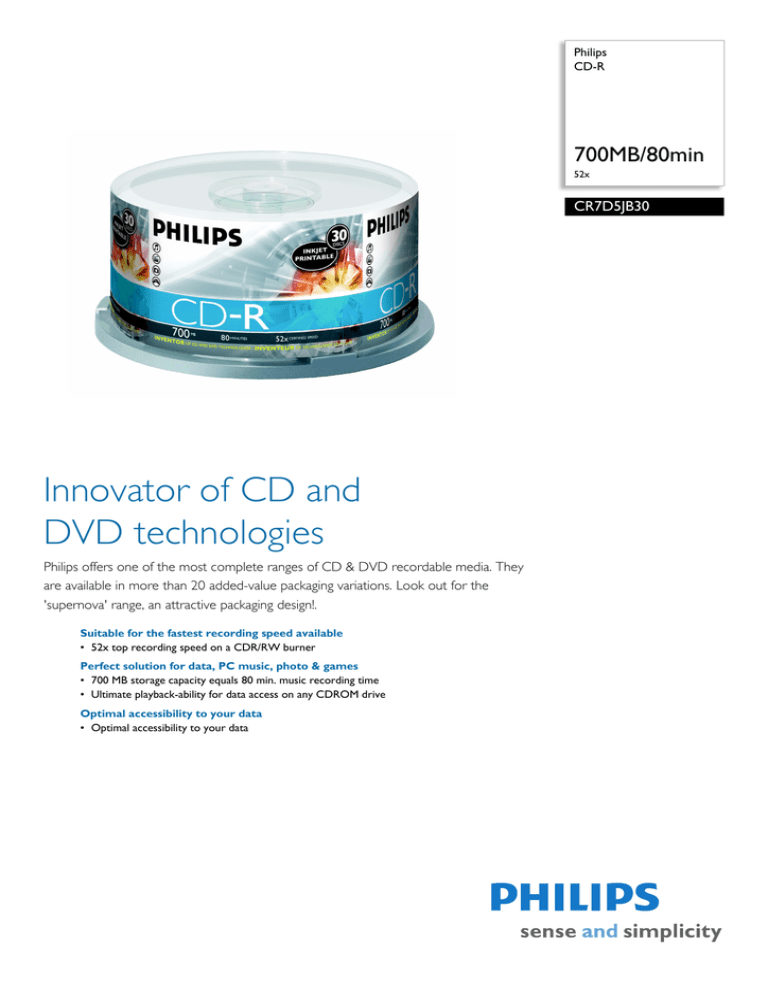 Philips CR7D5JB30/17 Datasheet Philips CR7D5JB30/17 Datasheet