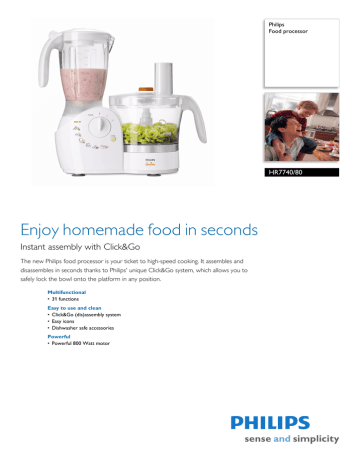 Philips Food processor HR7740/80 Datasheet | Manualzz