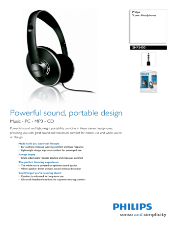 Philips SHP5400/97 User manual Philips SHP5400/97 User manual