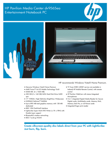 HP GS461EA Datasheet HP GS461EA Datasheet