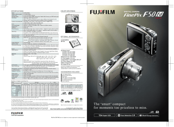 Fujifilm F50FD Digital Camera Datasheet | Manualzz