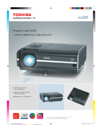 Toshiba DLP Extreme Short Projection Data Projection EX20 Datasheet | Manualzz Toshiba DLP Extreme Short Projection Data Projection EX20 Datasheet | Manualzz