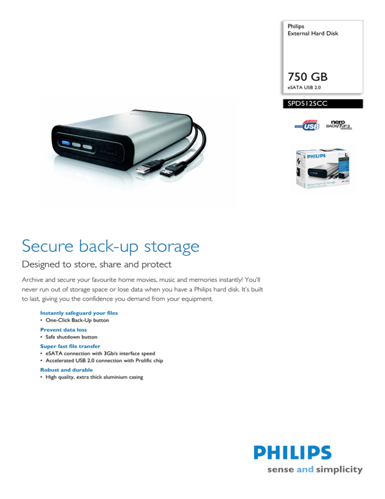 Philips SPD5125/10 Datasheet Philips SPD5125/10 Datasheet