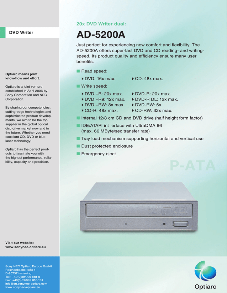 Sony AD-5200A-0S, 30650200, 30649320, 30650210, 30649360, 30650220, 30649340 Datasheet Sony AD-5200A-0S, 30650200, 30649320, 30650210, 30649360, 30650220, 30649340 Datasheet