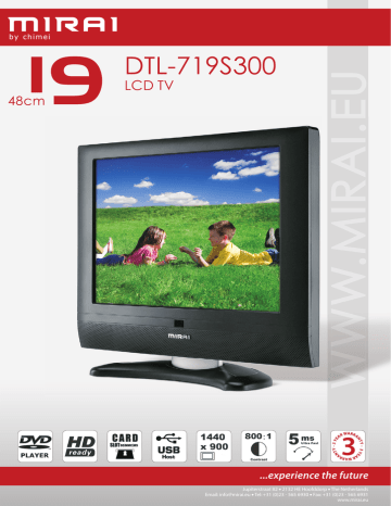 Mirai DTL-719S300W LCD TV Datasheet | Manualzz