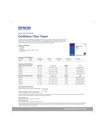 Epson Exhibition Fiber Paper 13 Epson Exhibition Fiber Paper 13