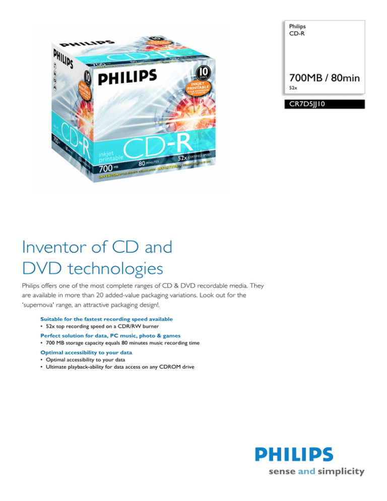 Philips CR7D5JJ10P Datasheet Philips CR7D5JJ10P Datasheet