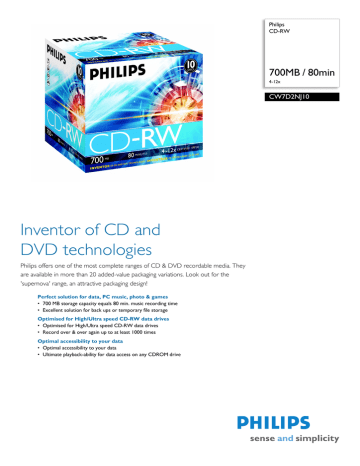Philips CW7D2NJ10P Datasheet Philips CW7D2NJ10P Datasheet