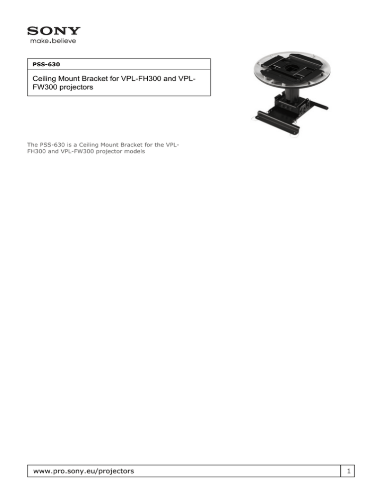 Sony PSS-630 Datasheet Sony PSS-630 Datasheet