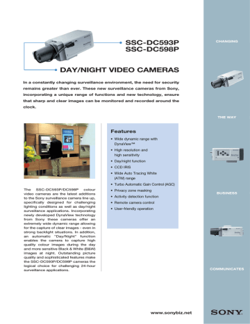 Sony SSC-DC593P webcam Datasheet | Manualzz