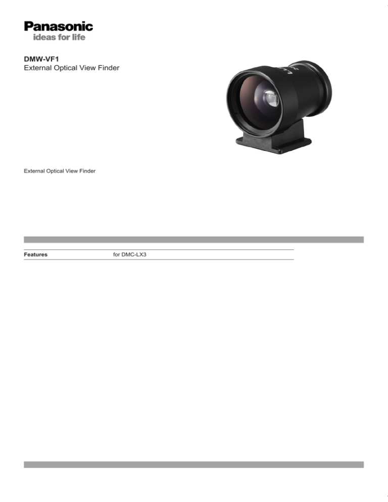 Panasonic DMW-VF1E Datasheet Panasonic DMW-VF1E Datasheet
