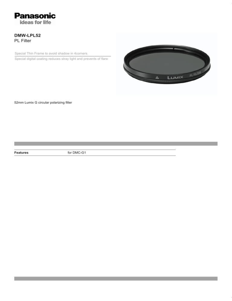 Panasonic DMW-LPL52E, DMW-LPL52 Datasheet Panasonic DMW-LPL52E, DMW-LPL52 Datasheet