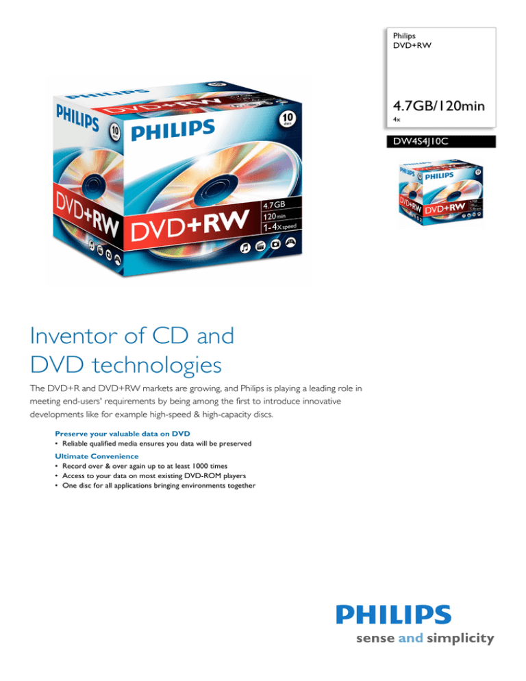 Philips 04594-DW4S4J10C/10 Datasheet Philips 04594-DW4S4J10C/10 Datasheet