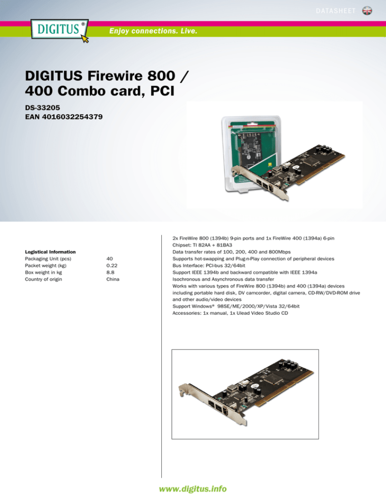 Digitus DS-33205 Datasheet Digitus DS-33205 Datasheet