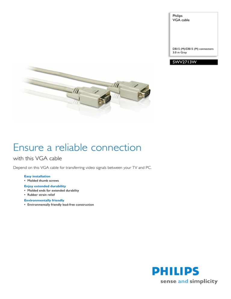 Philips SWV2713W/10 Datasheet Philips SWV2713W/10 Datasheet