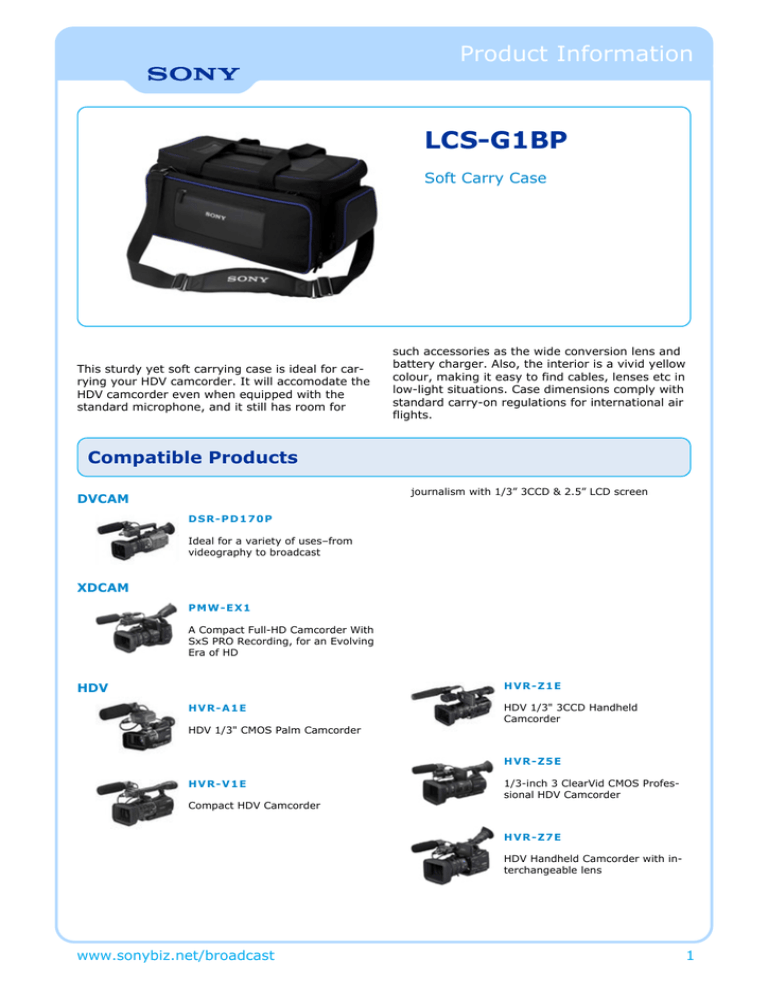 Sony LCS-G1BP Datasheet Sony LCS-G1BP Datasheet