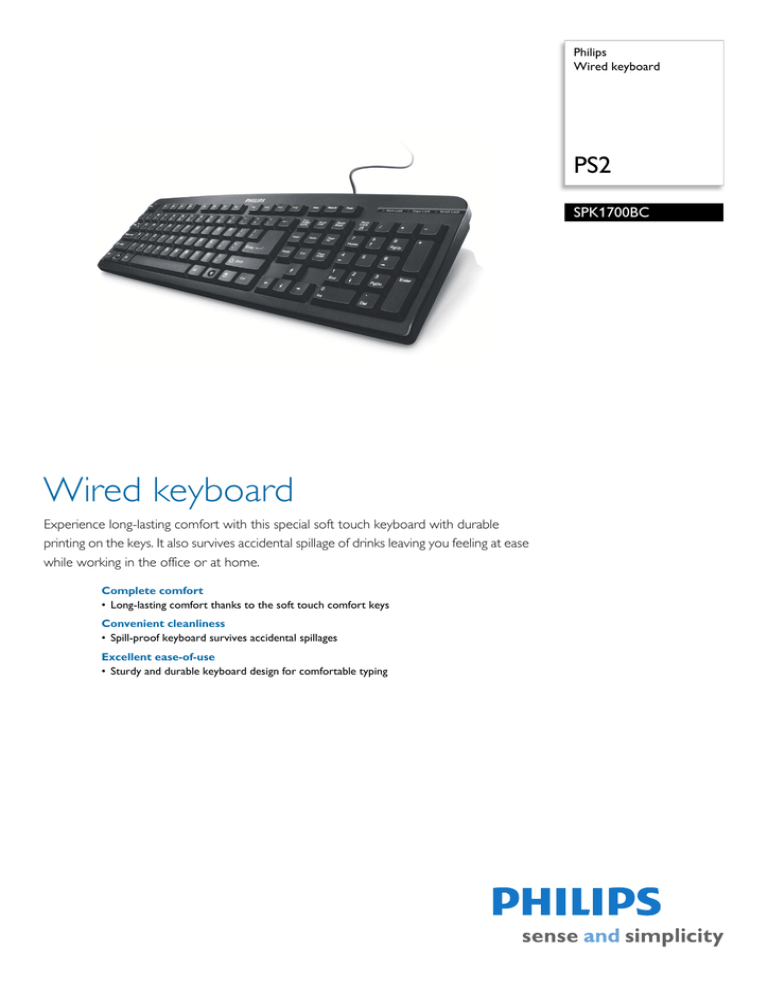 Philips SPK1700BC/97 Datasheet Philips SPK1700BC/97 Datasheet