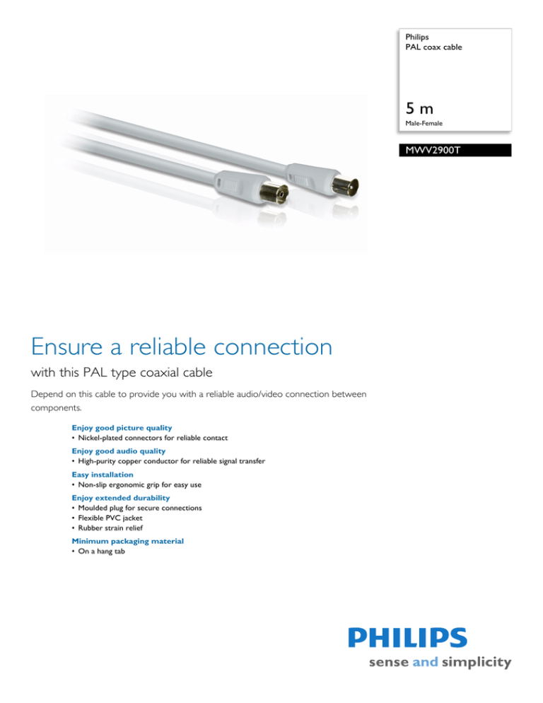 Philips MWV2900T/10 Datasheet Philips MWV2900T/10 Datasheet
