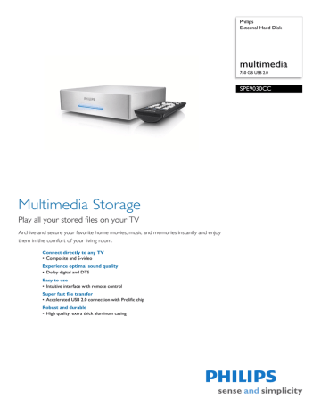 Philips SPE9030CC/10 Datasheet Philips SPE9030CC/10 Datasheet