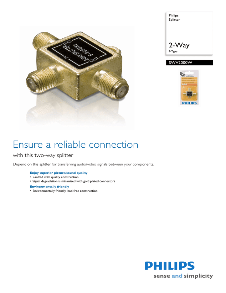 Philips SWV2000W/27 Datasheet Philips SWV2000W/27 Datasheet