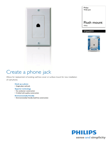 Philips SDJ6600W/17 Datasheet Philips SDJ6600W/17 Datasheet