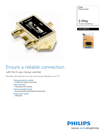 Philips SWV2007W/27 Datasheet Philips SWV2007W/27 Datasheet