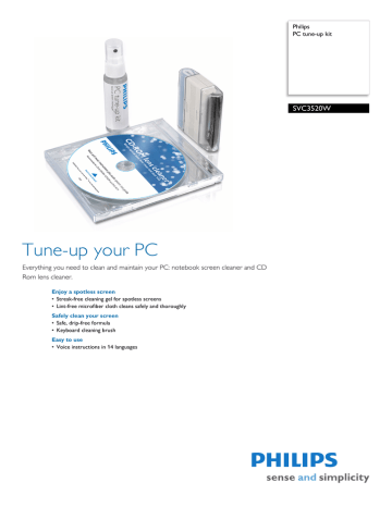 Philips SVC3520W PC tune-up kit Datasheet | Manualzz