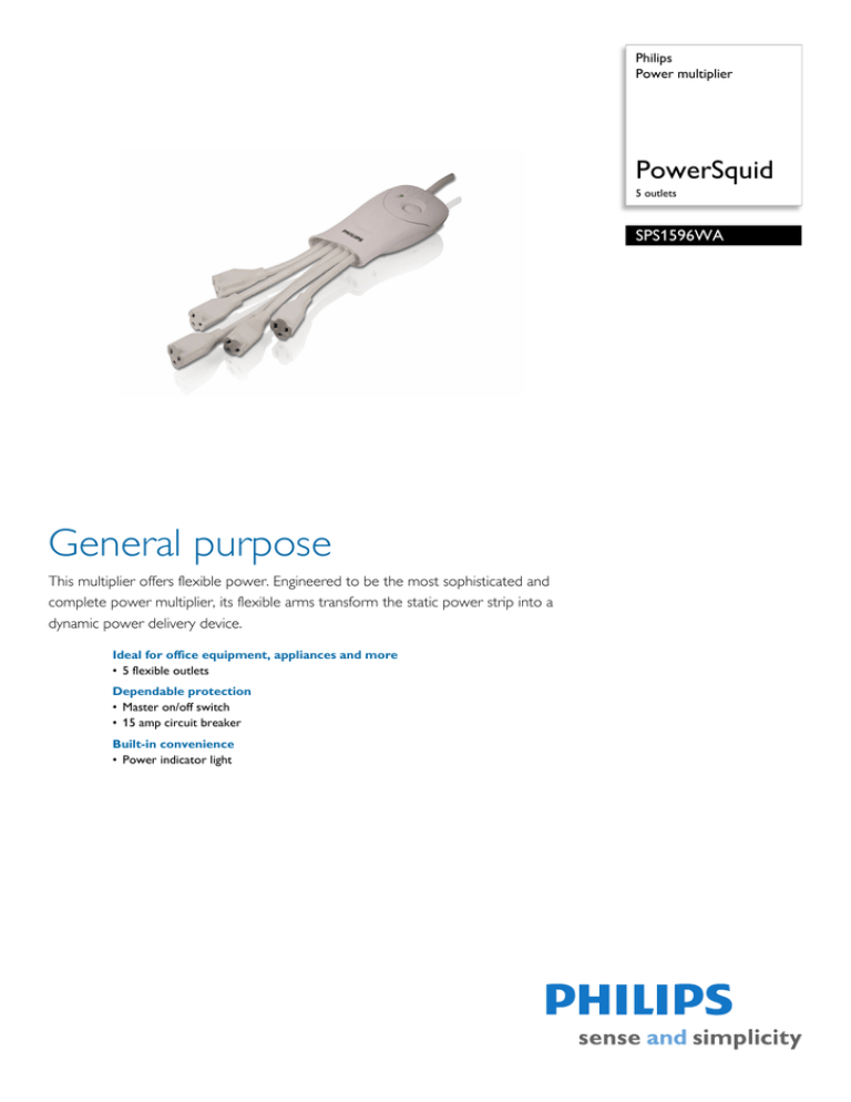Philips SPS1596WA/37 Datasheet Philips SPS1596WA/37 Datasheet