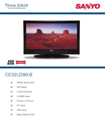 Sanyo CE32LD90-B LCD TV Specification | Manualzz