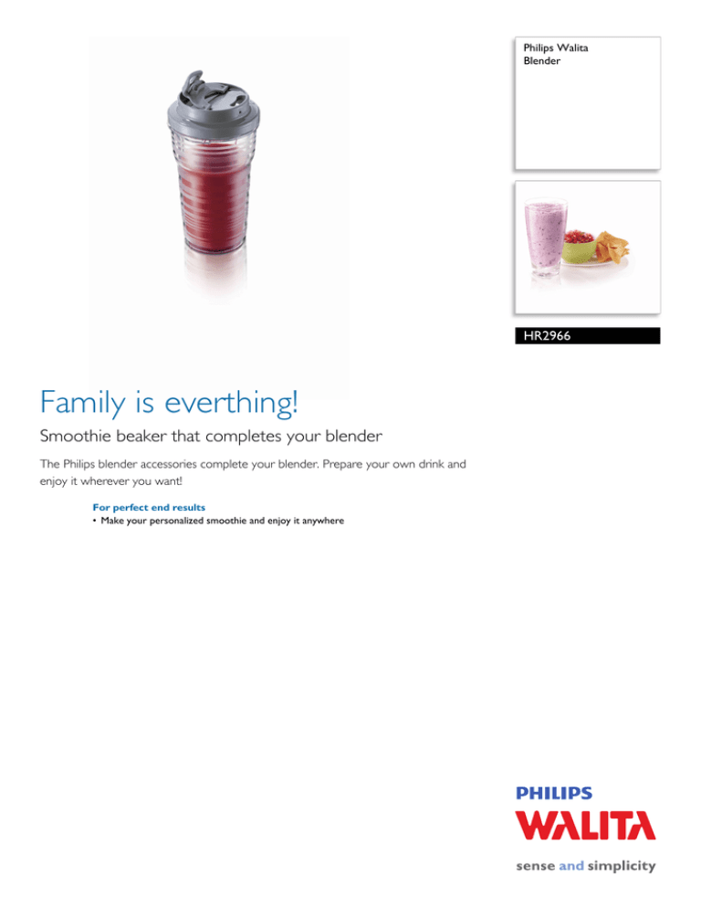 Philips HR2966/00 Datasheet Philips HR2966/00 Datasheet