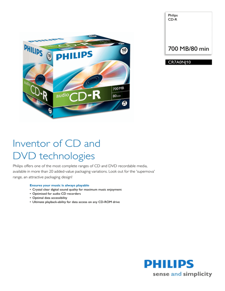 Philips CR7A0NJ10/00_CF Datasheet Philips CR7A0NJ10/00_CF Datasheet
