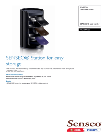 Senseo HD7009/00 SENSEO® pod holder Pod holder station Datasheet | Manualzz