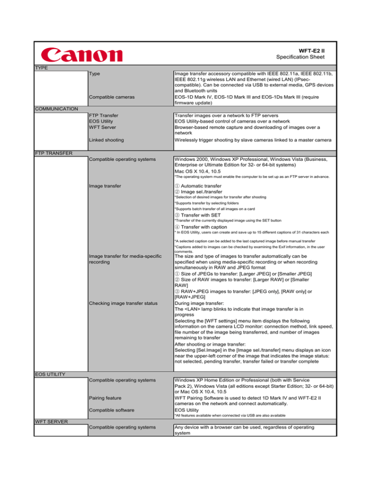 Canon 4262B002 Datasheet Canon 4262B002 Datasheet