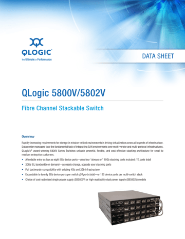 QLogic SANbox 5800V Datasheet | Manualzz