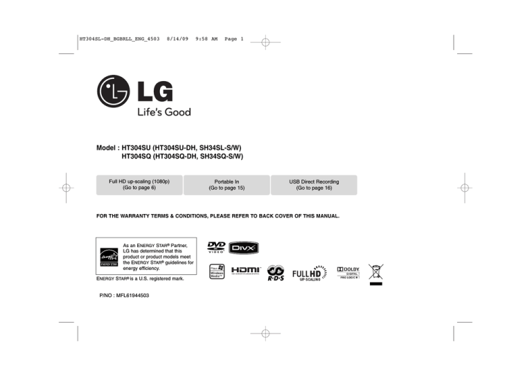 LG HT304SU, -HT-304SU-REF Datasheet LG HT304SU, -HT-304SU-REF Datasheet
