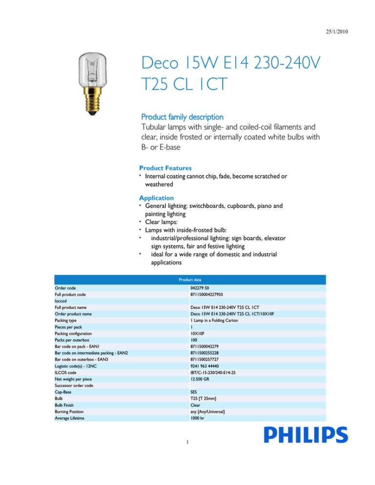 Philips 042279 50 Datasheet Philips 042279 50 Datasheet