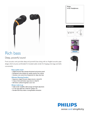 Philips SHE9550/28 User manual Philips SHE9550/28 User manual