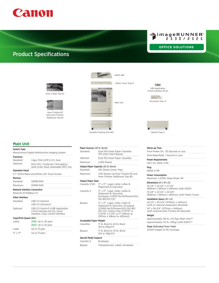 Canon 2846B001 Datasheet Canon 2846B001 Datasheet