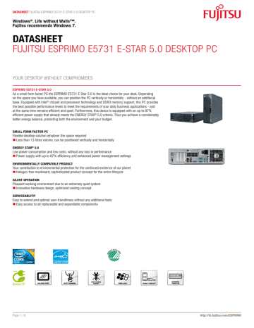 Fujitsu Esprimo E Data Sheet Manualzz