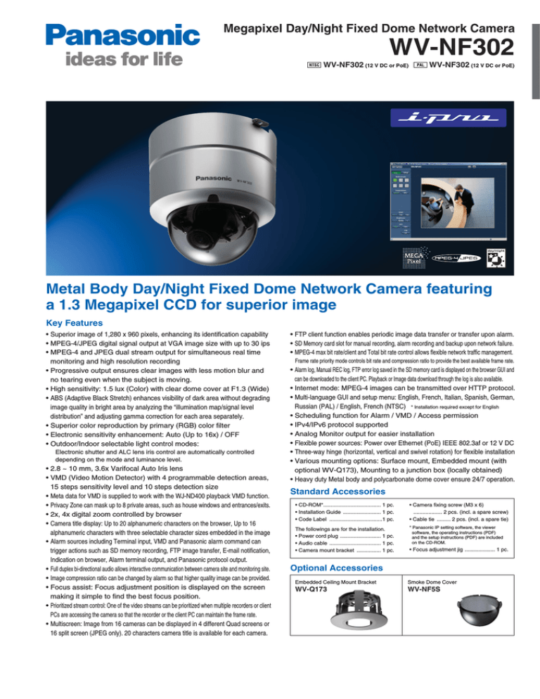 Panasonic WV-Q173 Datasheet Panasonic WV-Q173 Datasheet