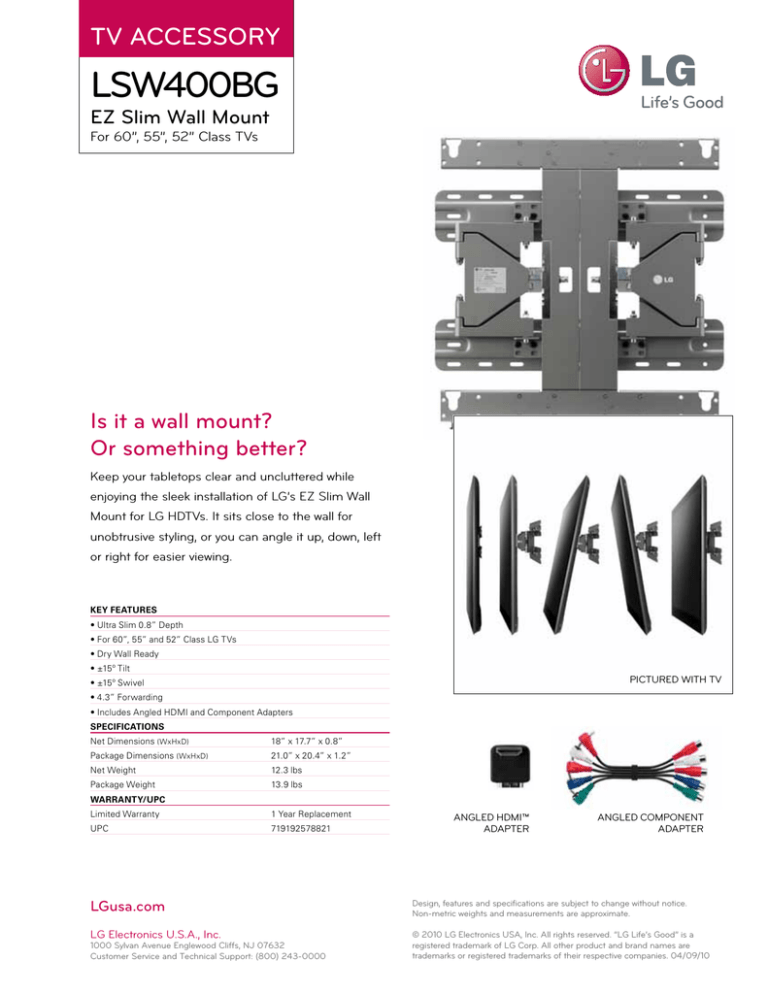 LG LSW400BG Datasheet LG LSW400BG Datasheet