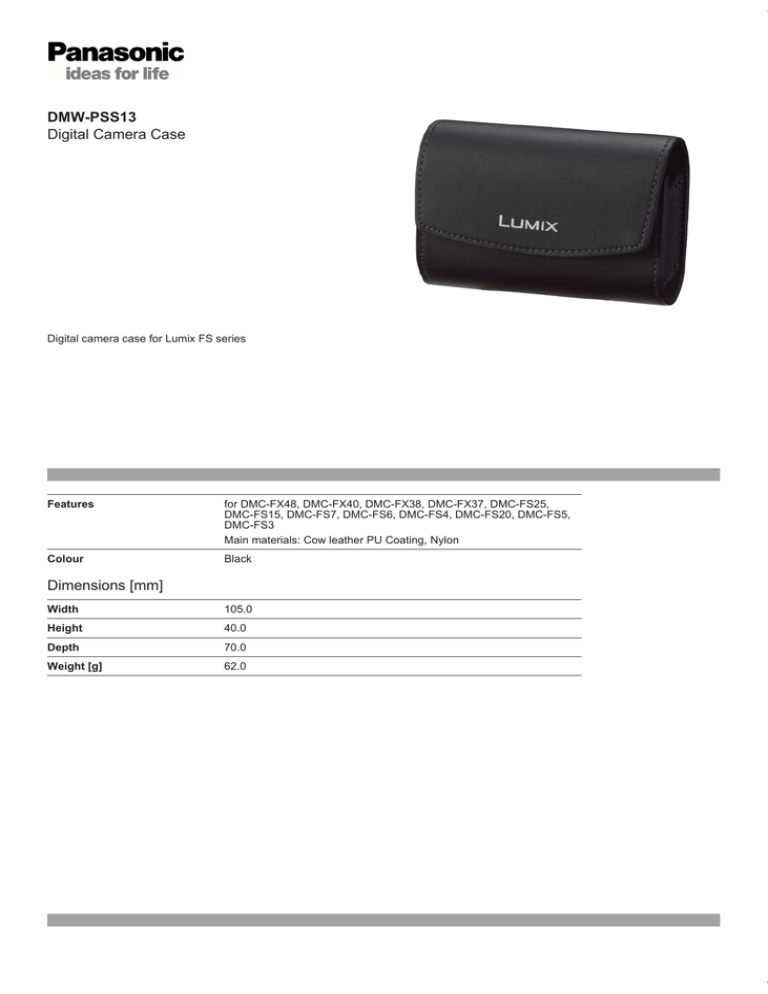 Panasonic DMW-PSS13XEK, DMW-PSS13KK Datasheet Panasonic DMW-PSS13XEK, DMW-PSS13KK Datasheet