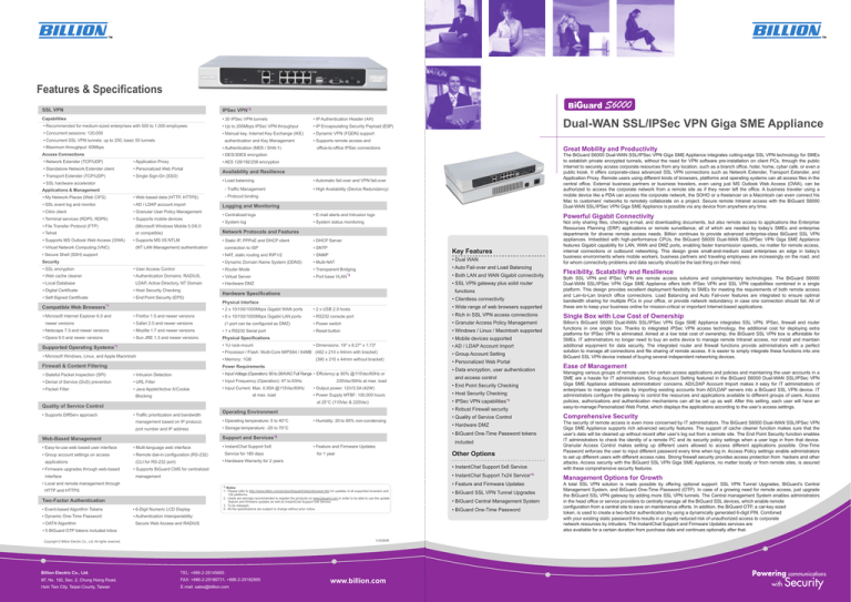 Billion BGDS3000 Datasheet Billion BGDS3000 Datasheet