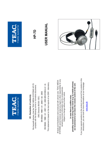 TEAC HP-7D Datasheet | Manualzz