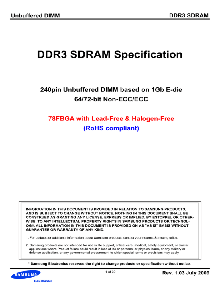 Samsung M378B5673EH1-CF8 Datasheet Samsung M378B5673EH1-CF8 Datasheet
