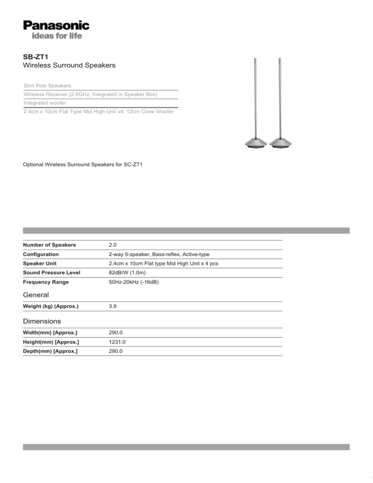 Panasonic SB-ZT1E-S Datasheet Panasonic SB-ZT1E-S Datasheet