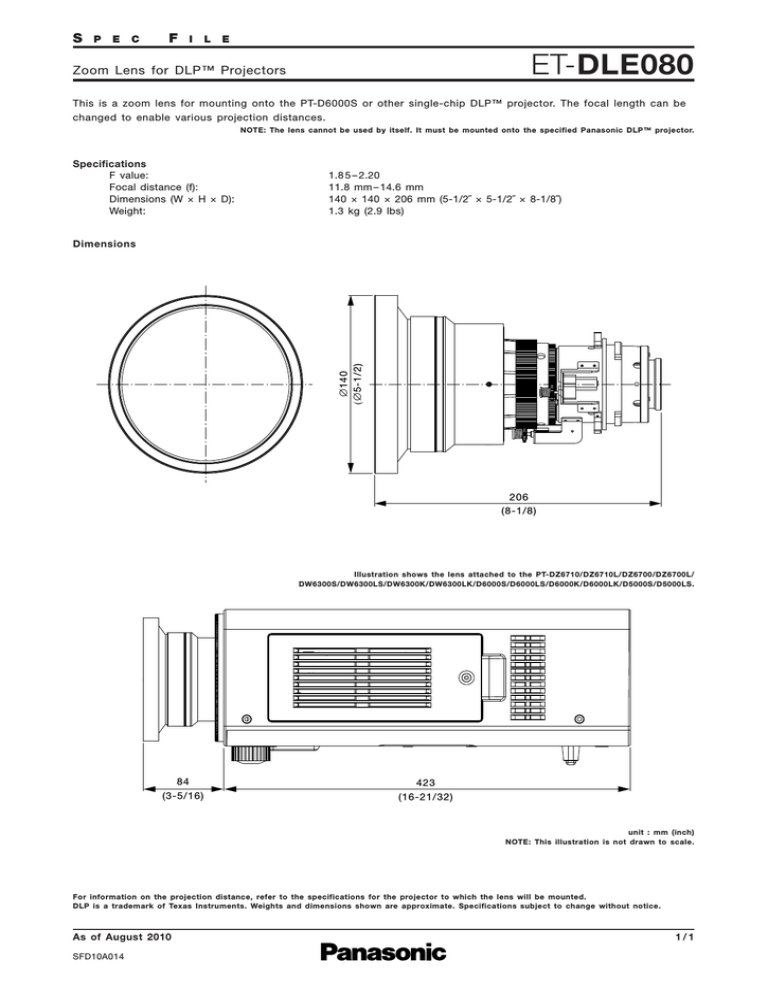 Panasonic ETDLE080 Datasheet Panasonic ETDLE080 Datasheet